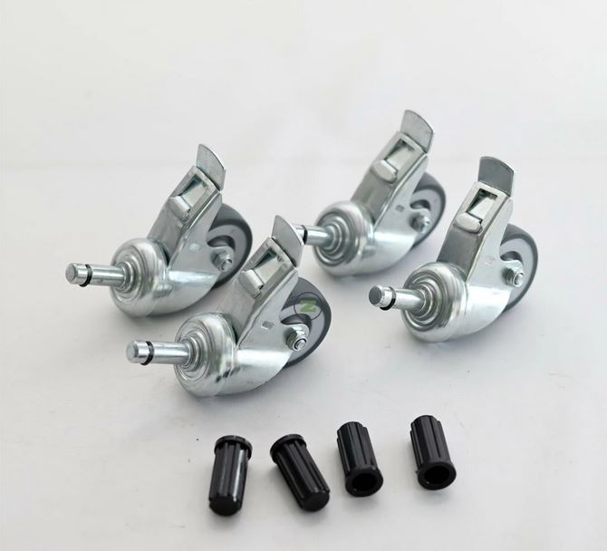 Rollenset 4 Metallrollen ø 50 mm mit Feststellbremse